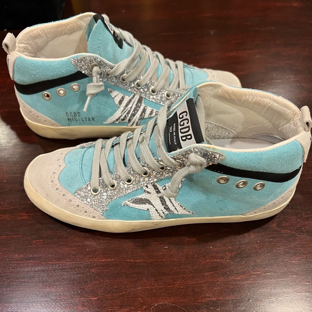 Golden Goose Turquoise Zebra midstars🦄